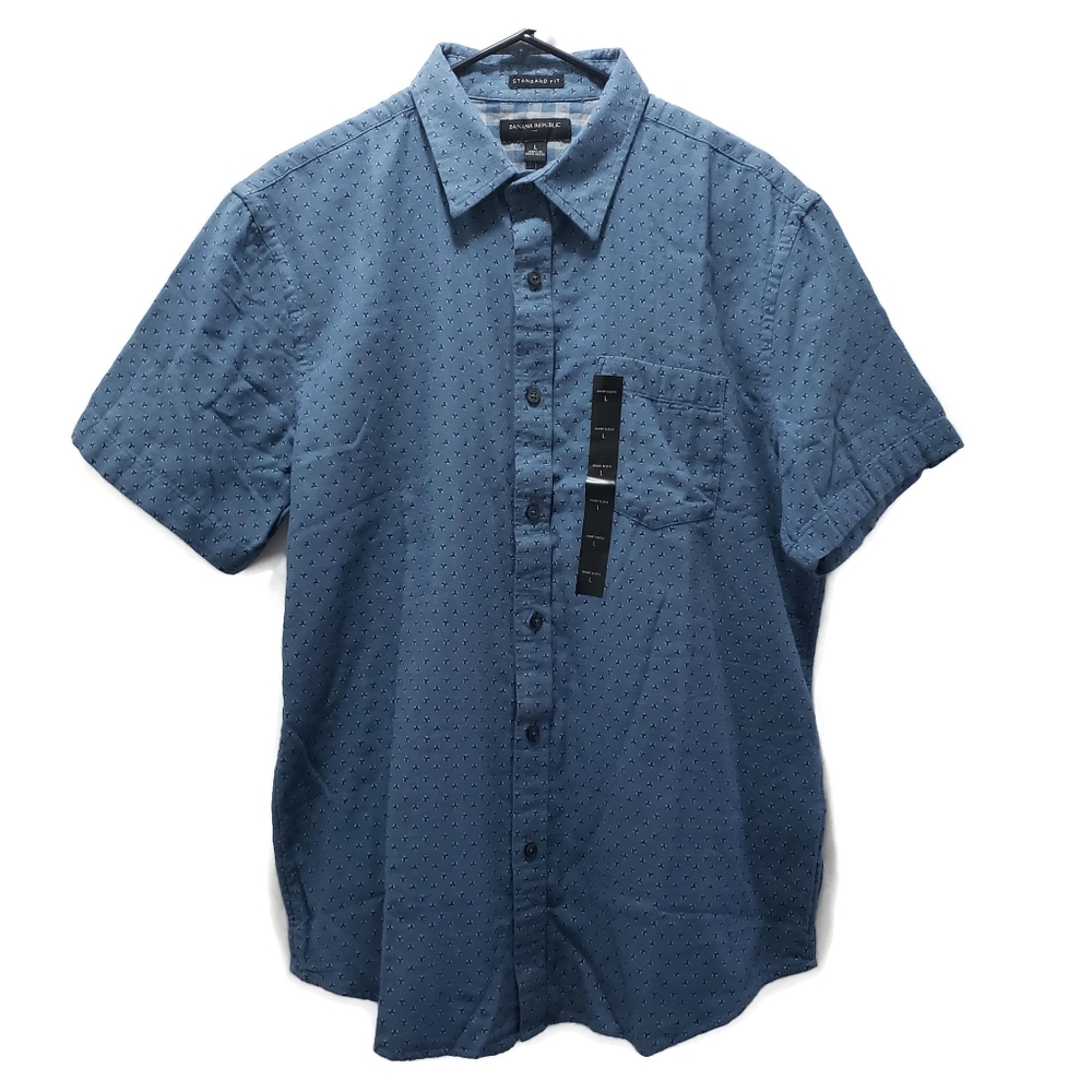 Banana republic botton down L short sleeve A2#7